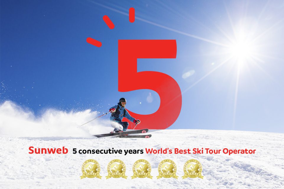 Et de 5 pour Sunweb : une nouvelle fois élu Meilleur Tour Opérateur Ski du Monde !
